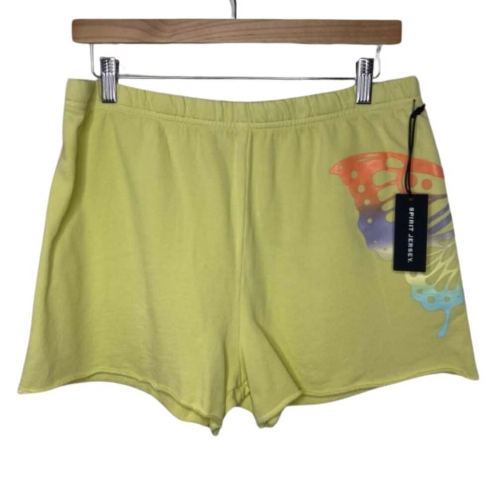 SPIRIT JERSEY | NWT Comfy Yellow Butterfly Print Sweat Lounge Shorts | Size M